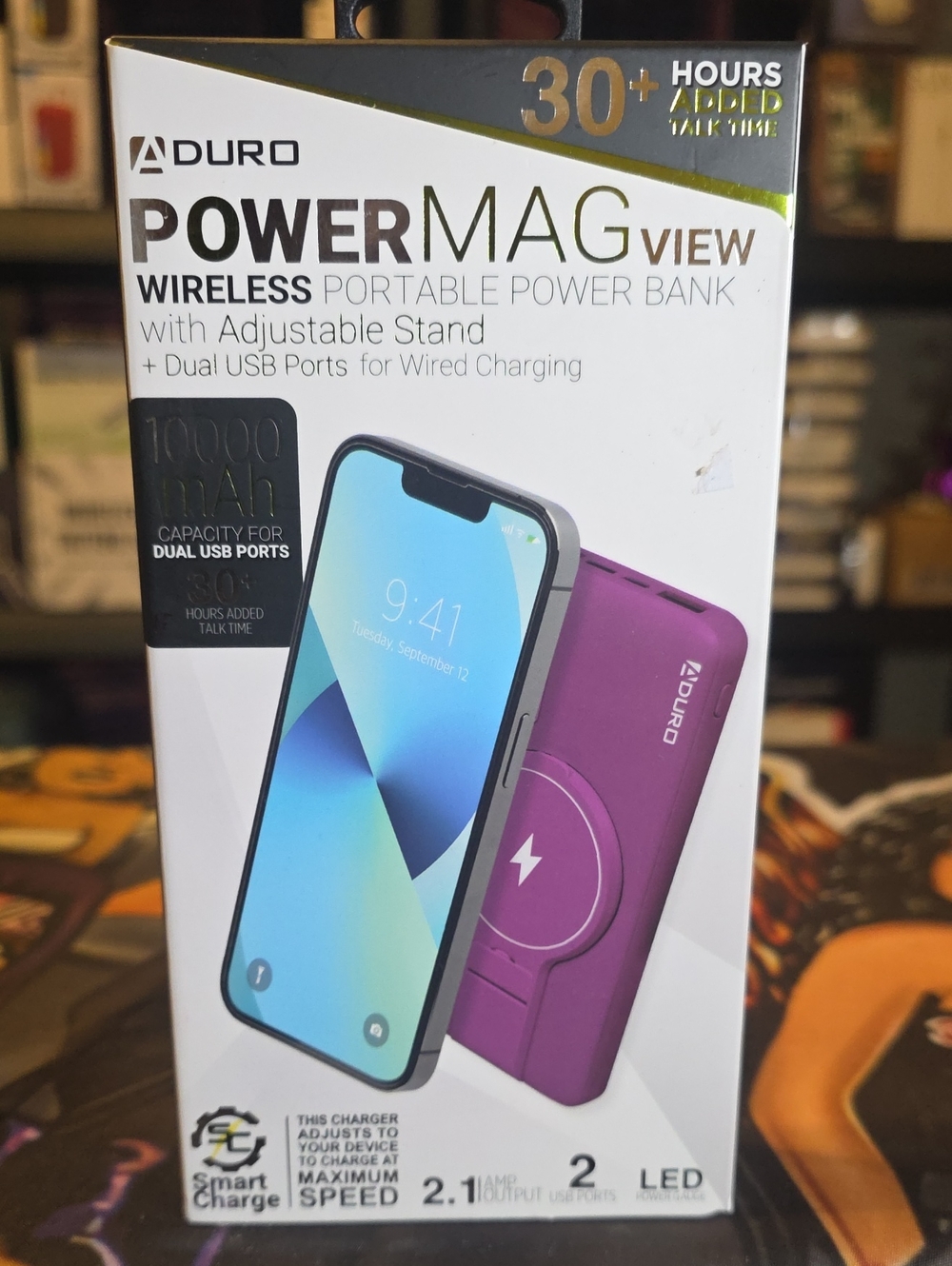 PowerMag View Wireless Portable Power Bank - Purple
